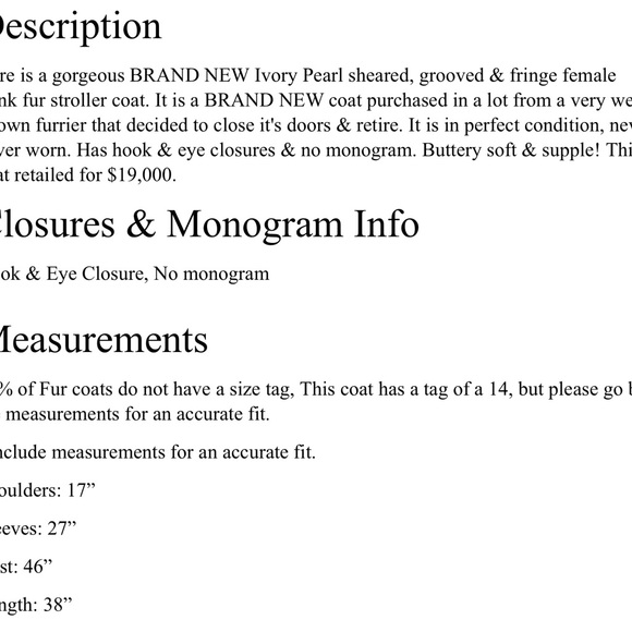 Beautiful like new sheared mink coat in ivory pearl - stunning mint condition! - Picture 6 of 6